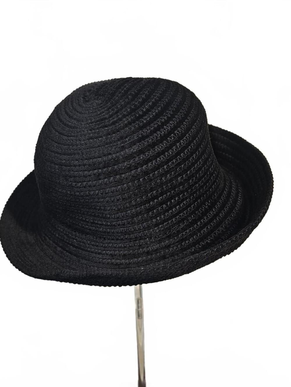 Black Liz Claiborne cloche hat